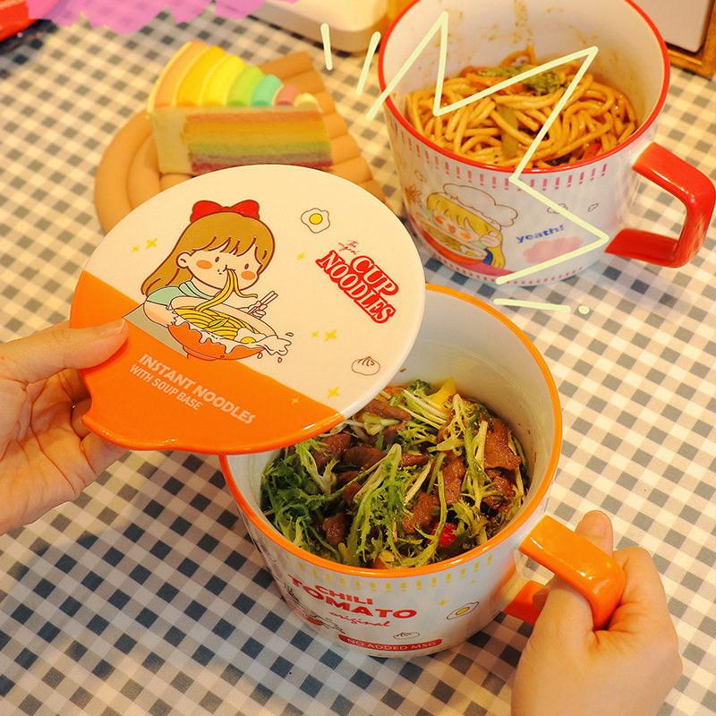 Meal Prep Soup - Cartoon Instant Noodle Ramen Bowl with