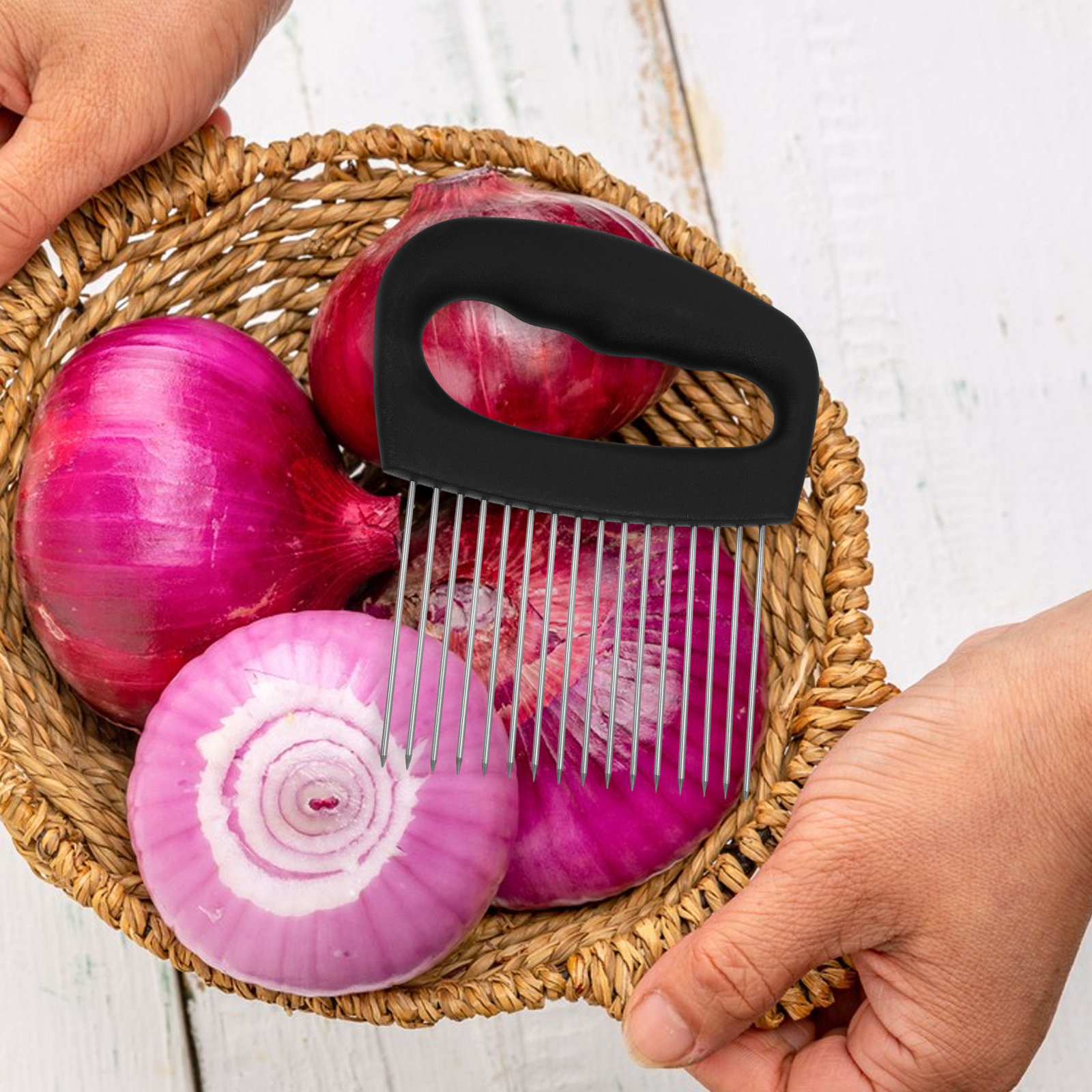 Onion Holder Slicer - Stainless Steel Onion Holder for Slicing
