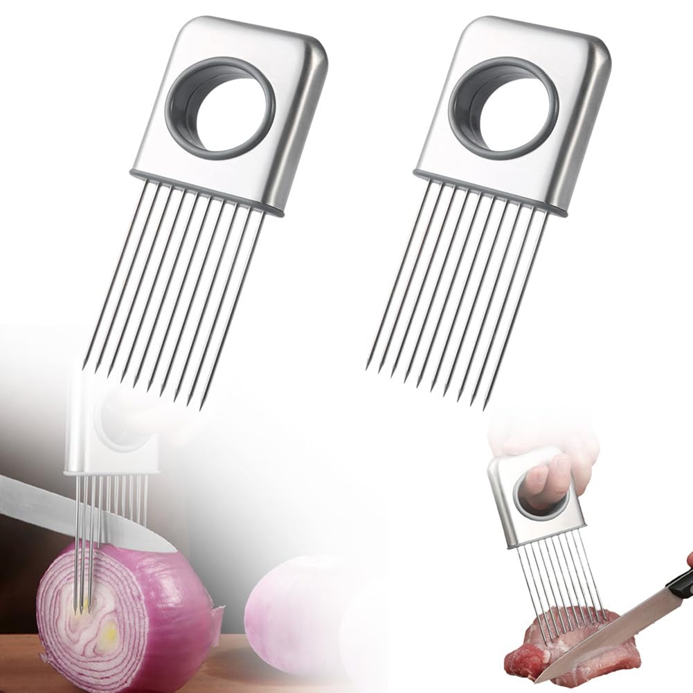 Onion Holder Slicer - ABFU-2PCS Stainless Steel Onion Slice Holder