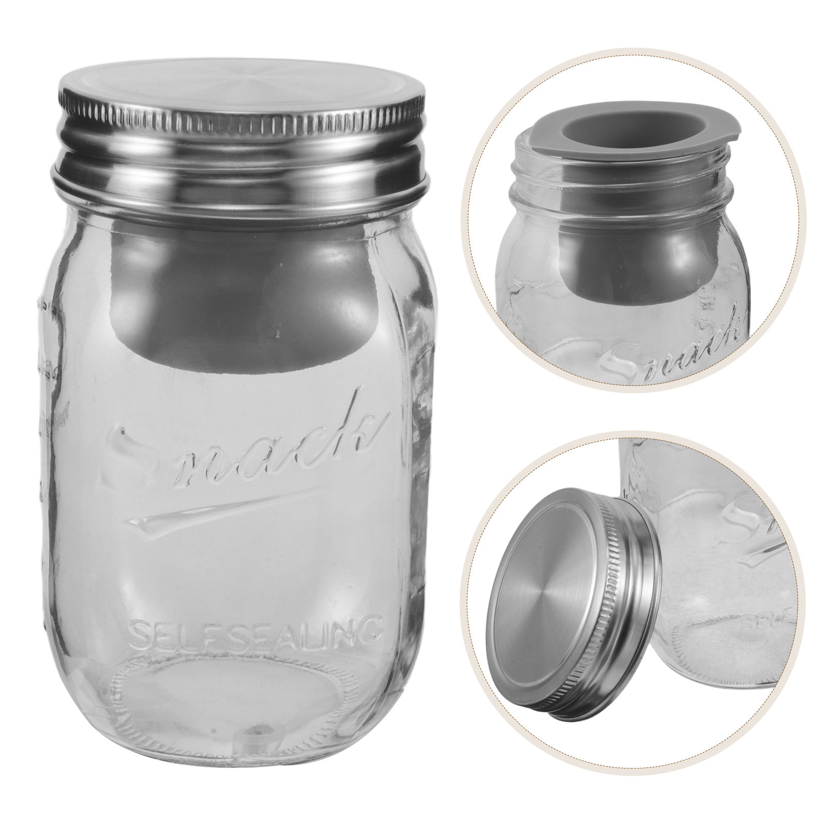 Meal Prep Jar - Glass Salad Jar Airtight Leak Proof