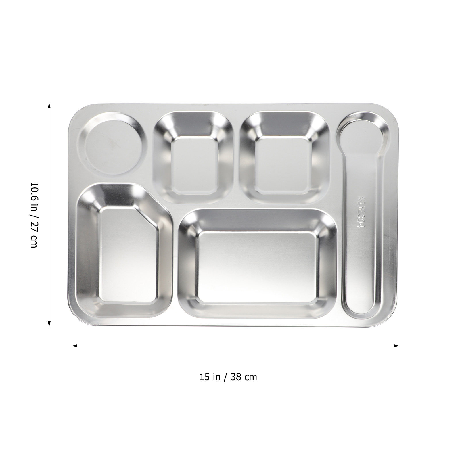 1pc 6-Grid Lunch Tray Silver M - Meal Prep Usa 评论和价格