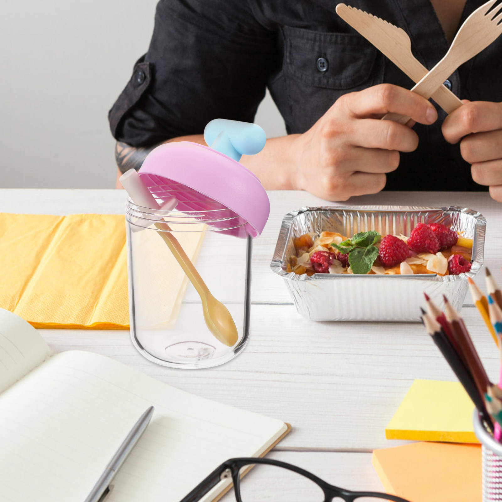 Portable Double-Layer Salad Cu - Meal Prep Oatmeal 评论和价格