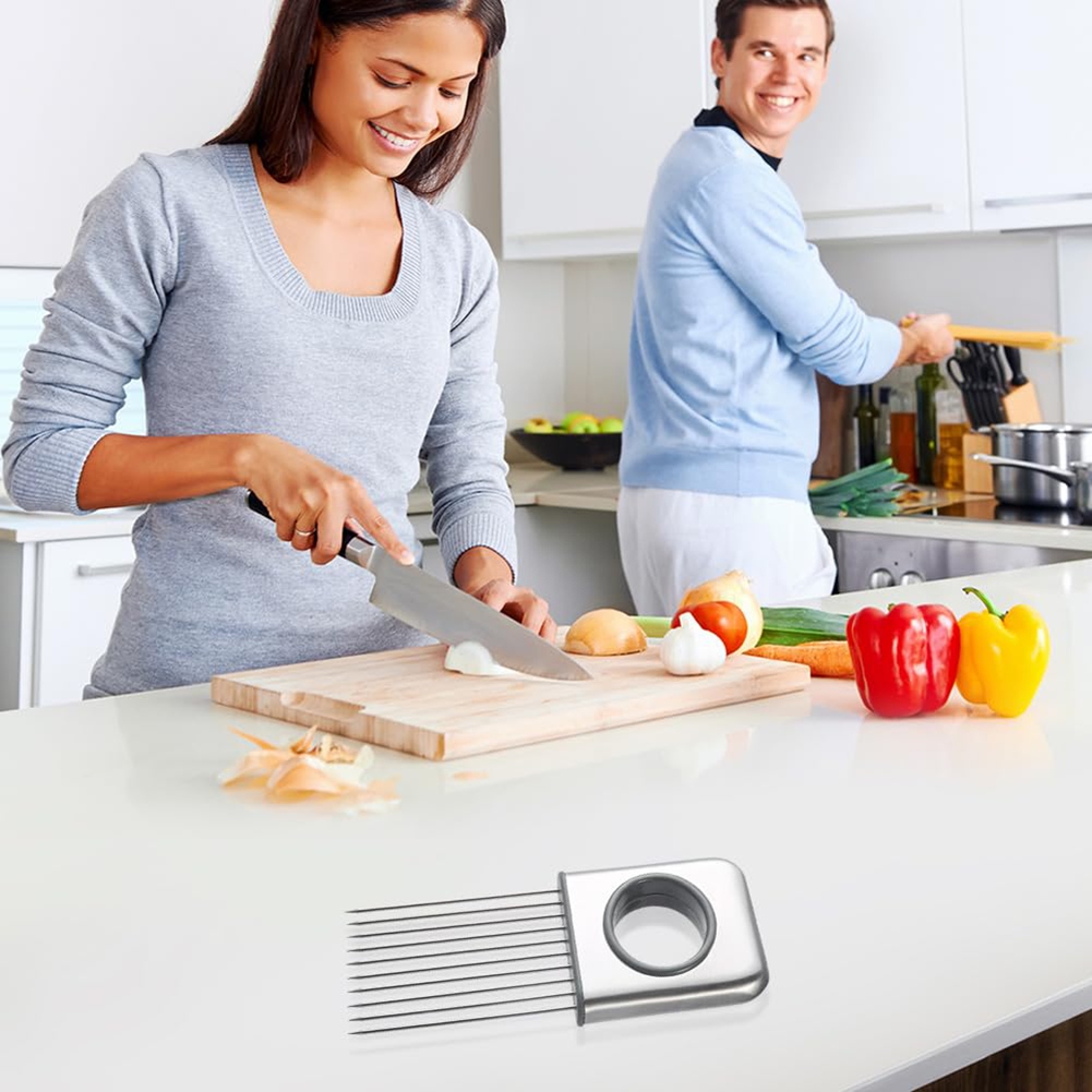 ABFU-2PCS Stainless Steel Onio - Onion Holder Slicer 评论和价格