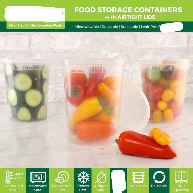 [24 Set] 8oz-32 Oz Plastic Del - Meal Prep Soup 评论和价格