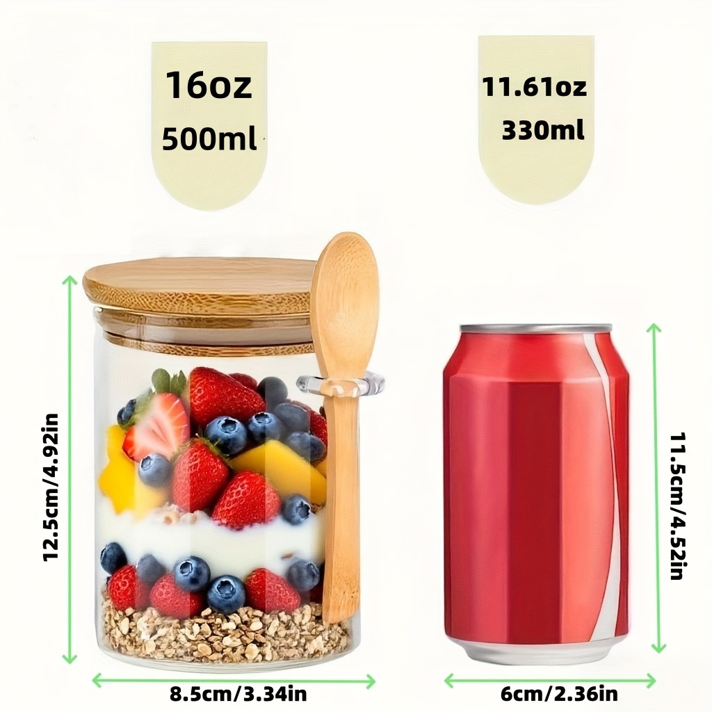 1/2/4/8Pcs Oatmeal Glass Cup S - Meal Prep Jar 评论和价格