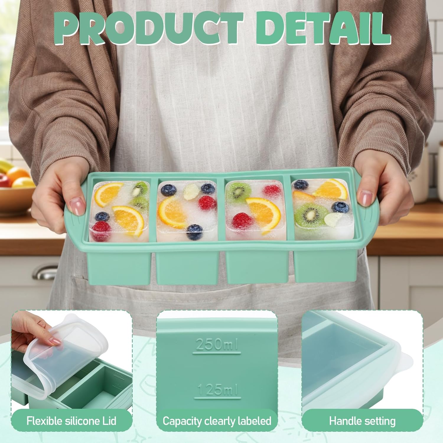 Silicone Freezer Tray with Lid - Meal Prep Oatmeal 评论和价格