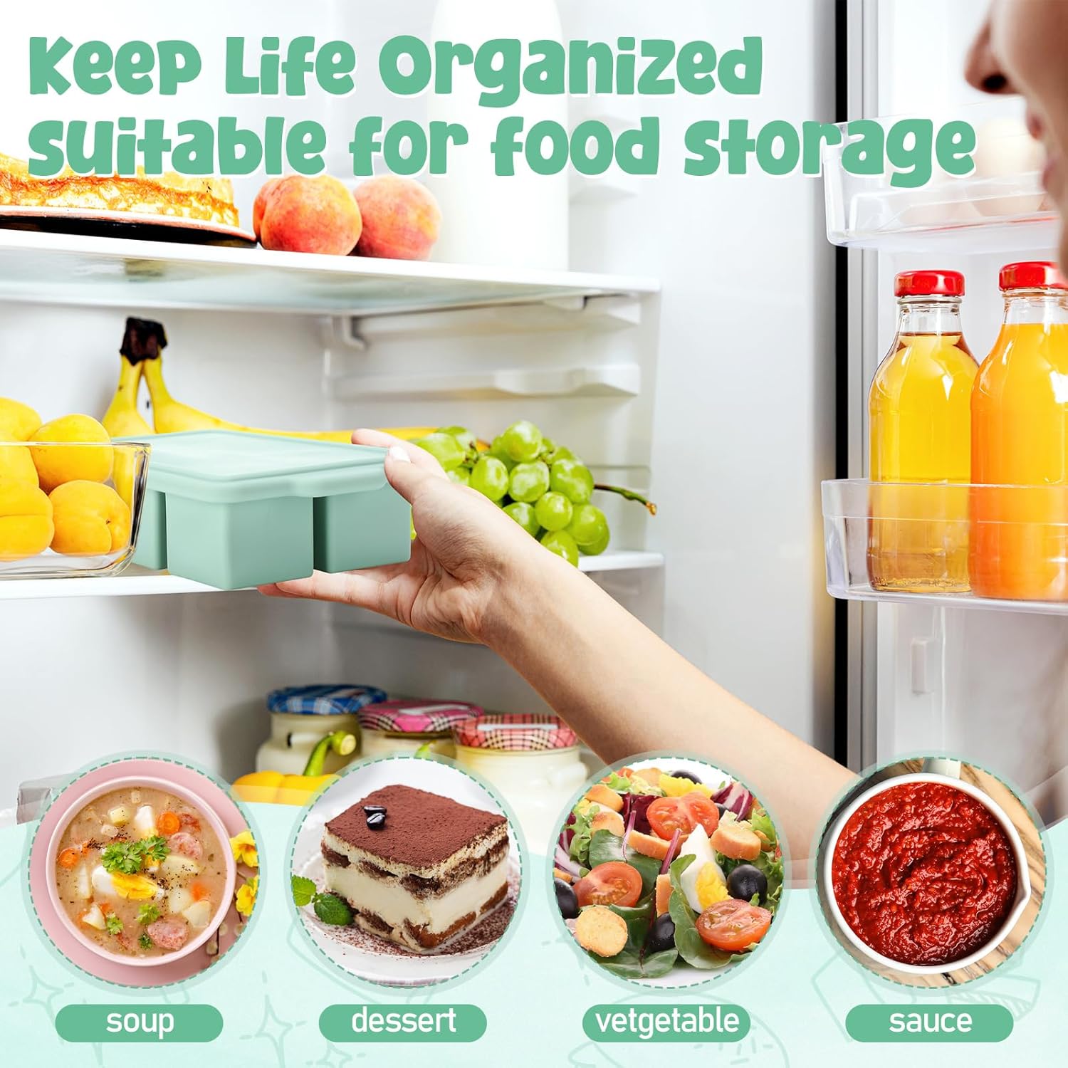Silicone Freezer Tray with Lid - Meal Prep Oatmeal 评论和价格