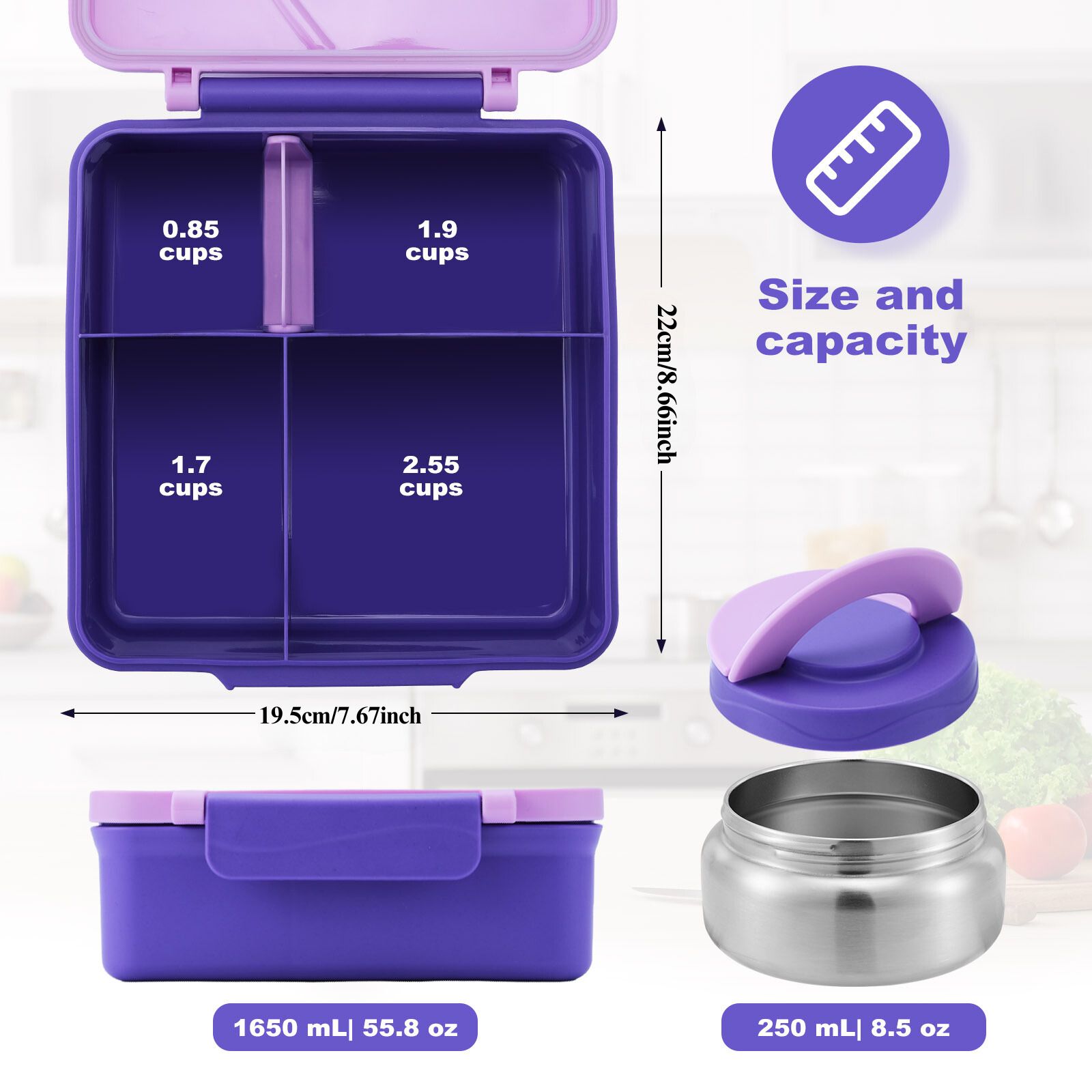 Four-Grid Lunch Box With Insul - Meal Prep Soup 评论和价格