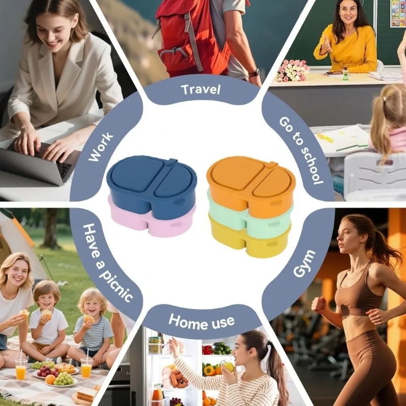 Food Grade Silicone Lunch Box  - Meal Prep Oatmeal 评论和价格